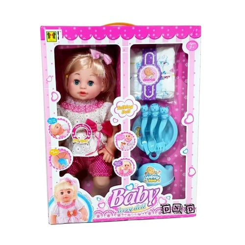 Mainan Anak - Boneka Baby Lovey Doll Talking Pee Minum Susu Pipis