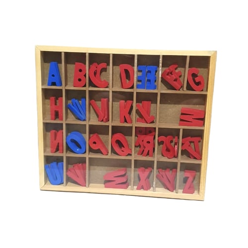 Mainan Edukasi Anak - Montessori Movable Alphabet Box Huruf Besar