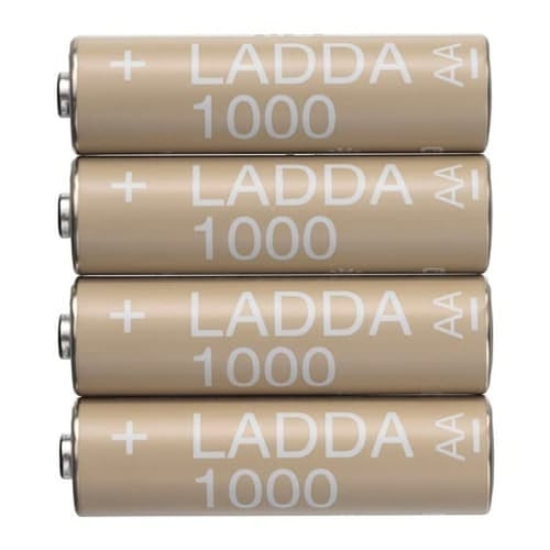 LADDA Baterai Isi Ulang Charge Tipe AA 2A 1000MA Set Isi 4 Pcs