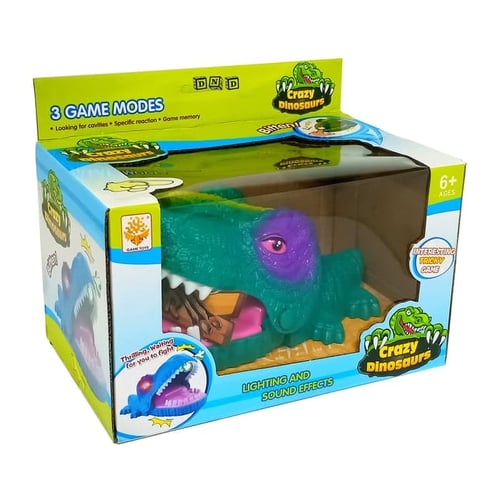 Mainan Anak - Family Game Crazy Dinosaurs Dino Gigit Bite Lampu Suara