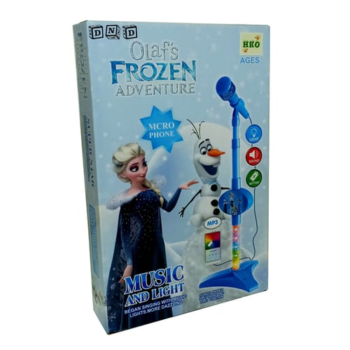 Mainan Anak - Microphone Single Mic Frozen Olaf Biru Karaoke Nyanyi