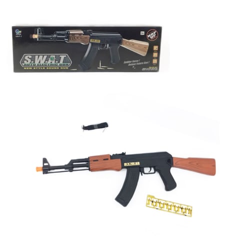 Mainan Anak - SWAT Auto Electric Gun Pistol AK47-1 Senapan Laras Lampu