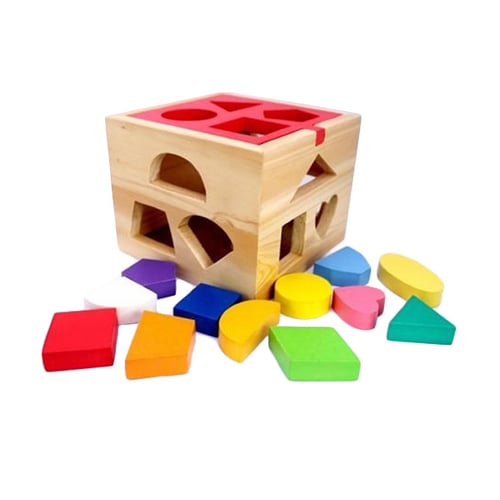Mainan Edukatif / Edukasi Anak - Balok Puzzle Kayu - Kotak Pas Natural