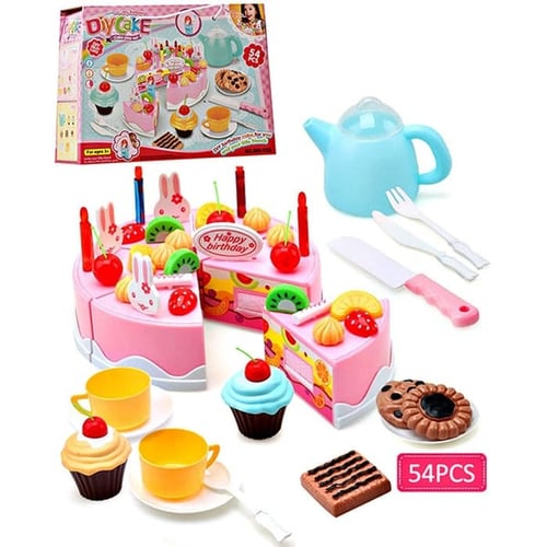 Mainan Anak Perempuan DIY Fruit Cake Birthday Kue Roti Potong Lilin