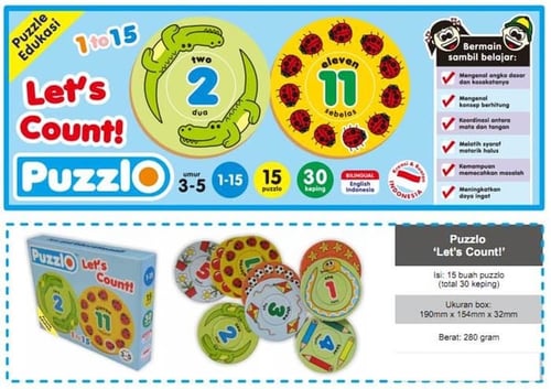 Mainan Edukatif / Edukasi Anak - Puzzle Puzzlo Lets Count Berhitung
