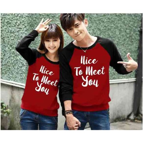 New Arrival Sweater Coupel Babytery Maroon Cp Nice To Meet You Maroon Lt