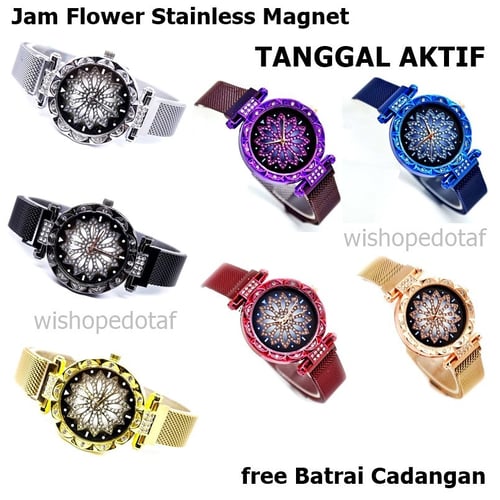 Jam Magnet Tanggal Flower
