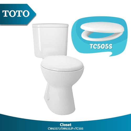 TOTO Cw633J/Sw633Jp(Pb)+Tc505 White Cpl Toilet Set