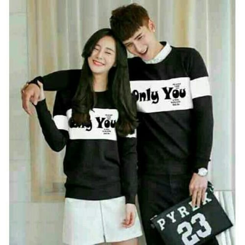 New Arrival Sweater Couple Babyterry Hitam Couple Only You Black Sl