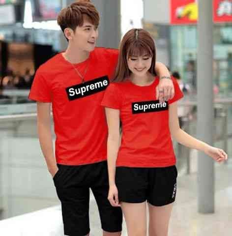 New Arrival Baju Couple Combed Merah Cp Pd Supreme Merah Lt
