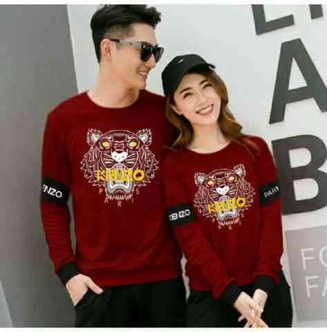New Arrival Sweater Couple Babyterry Allsize Cp Tiger Kenzo Maroon Lt