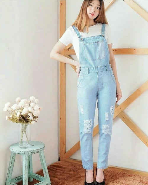 New Arrival Jumpsuit Wanita Jeans Biru Muda Janeta Soft Ro