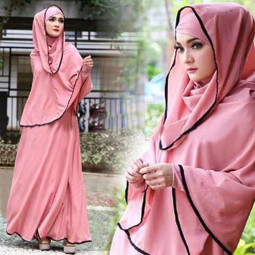New Arrival Baju Muslim Wanita Jersey Pink Syari Syifa D Pink Cl