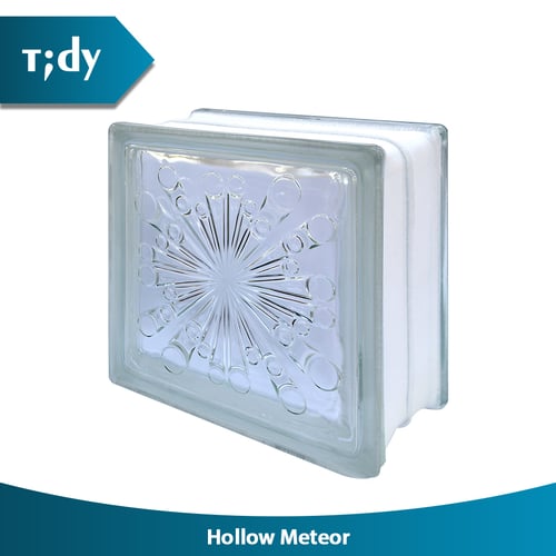 TIDY Glass Block Hollow Meteor 8x19x19 cm