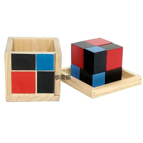 Montessori Game Binomial Cube Puzzle Kubus Warna - Kids Toys