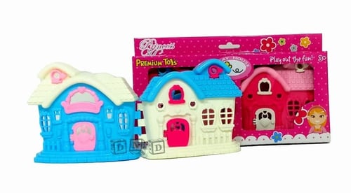 Princess House Rumah Boneka Mini Happy Home Pink Biru - Kids Toys