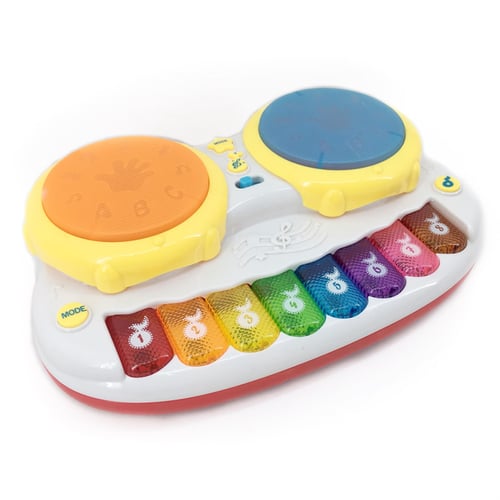 Musical Piano Double Hand Drum Light - Kids Toys