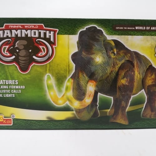 Gajah Mammoth Animal World Robot Elephant Jalan Lampu - Kids Toys