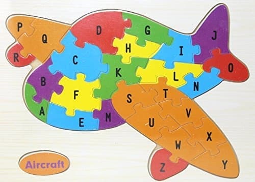 Puzzle Alphabet Huruf Besar Siput Ikan Pesawat - Edu Toys