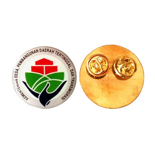 Bross Lencana Pin Logo Kementerian Desa Bentuk Bulat