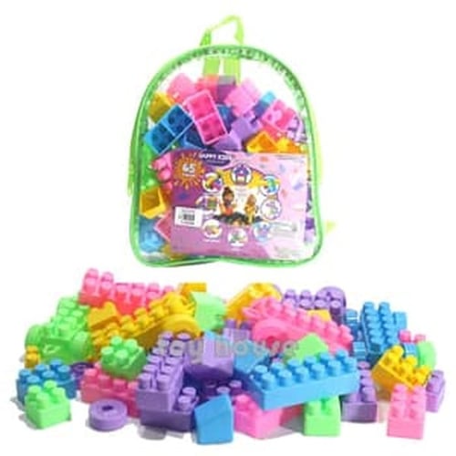 Happy Kids Block Lego Building Blok Isi 65Pc Tas - Kids Toys