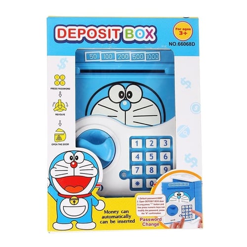 Deposit Box Doraemon Brankas ATM Saving Money Celengan - Kids Toys