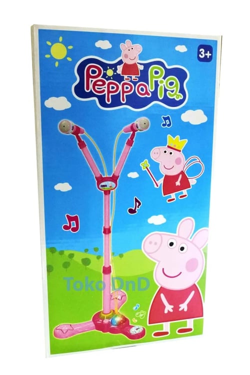 Microphone Double Peppa Pig Voice Mic Sing Karaoke Pink - kids Toys