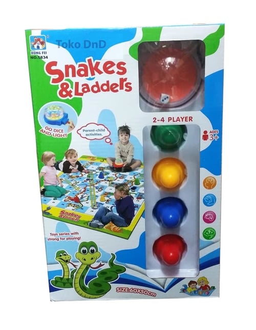 Snakes & Ladders Family Game Ular Tangga Karpet Spiner - Kids Toys