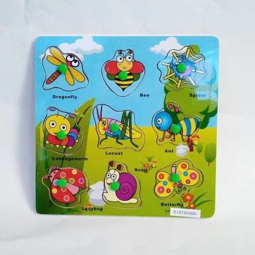 Puzzle Knop Hewan Safari Peternakan Serangga - Kids Toys