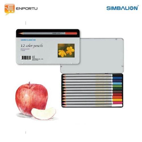 SIMBALION Pencil Color Metal Box 12 Colors - Pensil Warna C1200