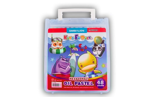 SIMBALION Krayon Oil Pastel 48 Colors Kungfu Duck Plastic Case KF 48A