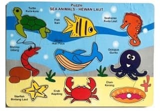 Puzzle Stiker Hewan Binatang Laut Sea - Kids Toys