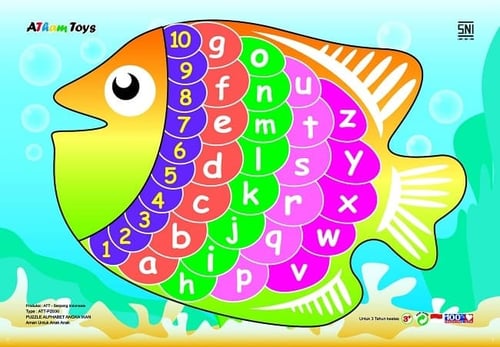 Mainan Balok Puzzle Kayu Ikan Fish - Kids Toys