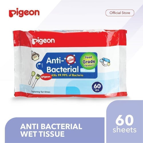 PIGEON Anti Bacterial Wet Tissue - 60 Sheets