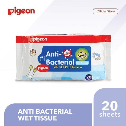 PIGEON Anti Bacterial Wet Tissue - 20 Sheets