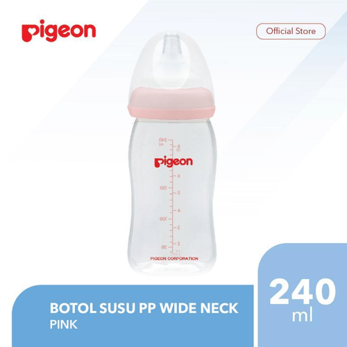 PIGEON Botol Susu PP Wide Neck 240Ml - Pink