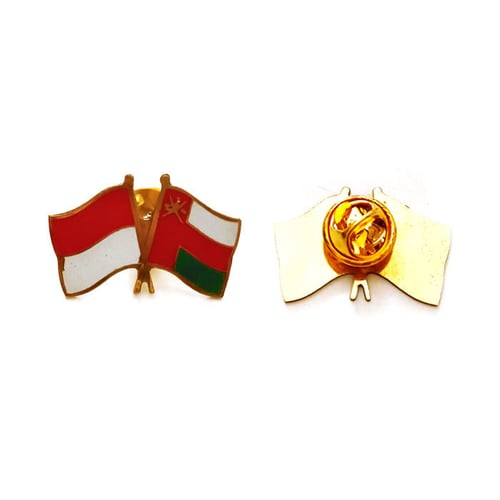 Crossflag Pin Indonesia Oman