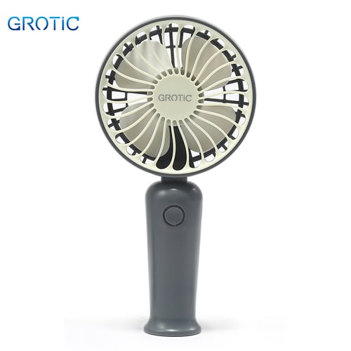 Grotic Kipas Angin Portable Genggam Rechargeable USB Fan 3 Speed - Abu-abu