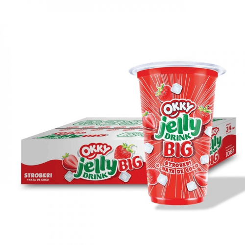 OKKY Jelly Drink Big Strawberry Isi 24