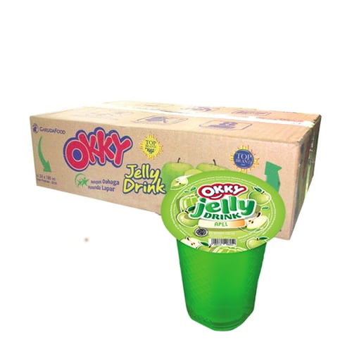 OKKY Jelly Drink Apel 24 x 150 ml ( free ongkir min belanja Rp 1000 000 di mix dgn yg lain).