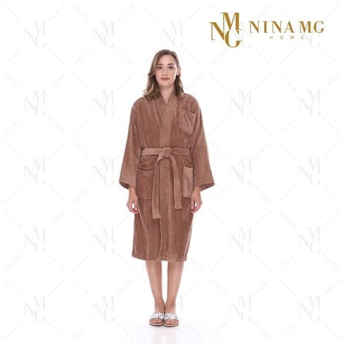 NINA MG Bath Robe Castanho Kimono