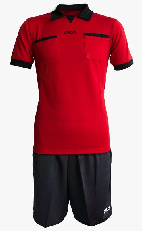 CALCI Baju Wasit Virtu Referee Set - Red Black