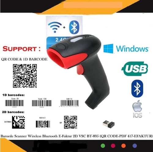 Efaktur 2D QR Code Barcode Scanner VSC BT-895