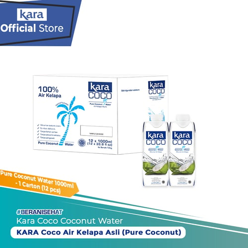 KARA Coco Air Kelapa Asli (Pure Coconut Water) 1L - 1carton isi 12pcs