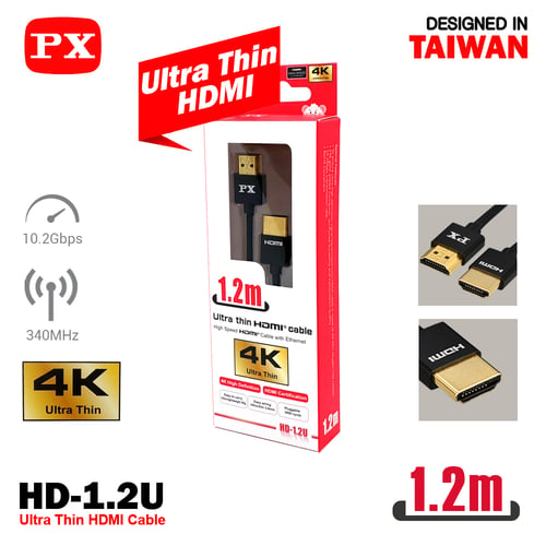 4K Gold Plate Ultra Thin High Speed Kabel HDMI Ethernet 1.2m PX HD-1.2U