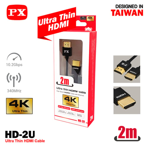 4K Gold Plate Ultra Thin High Speed Kabel HDMI Ethernet 2m PX HD-2U