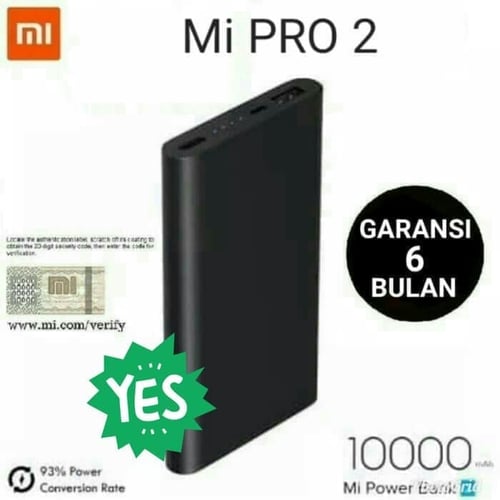 PowerBank Xiaomi 10000mAh Power Bank Mi Pro 2 10000 mAh - Hitam