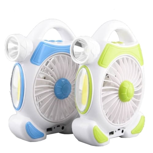 Kipas Angin 5 inch LUBY ada Senter 5w dan 2 Lampu Emergency cob