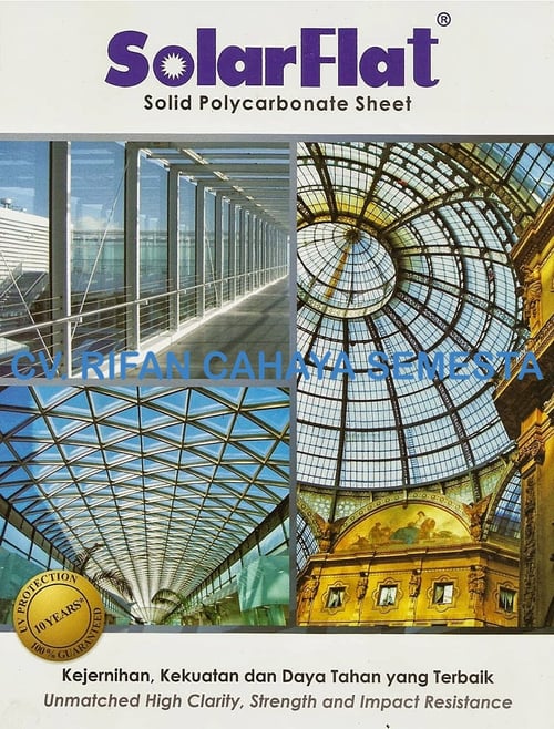 Solarflat / Atap Transparan Tanpa Gelombang/ Atap Polycarbonate