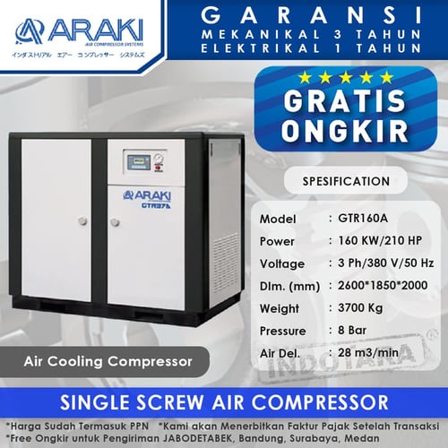 Kompresor Angin ARAKI GTR160A 8Bar Air Cooling Compressor